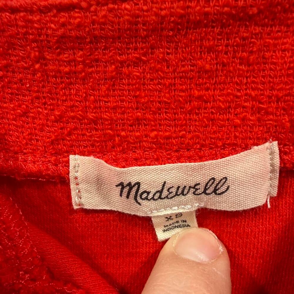 Madewell Red Terry Cloth Ruffle Strap Tie Front Tank Sz XS Preppy! - Picture 6 of 6